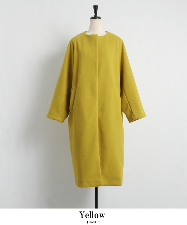 ノーカラーフェイクメルトンコート