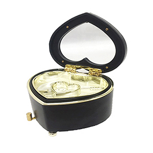 ハート型ジュエルBOXオルゴール【ブラック】CU-910