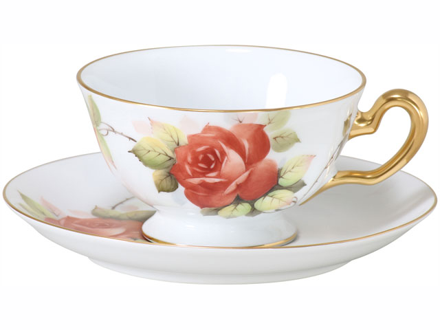 手描き】クラシックローズ カップ＆ソーサー