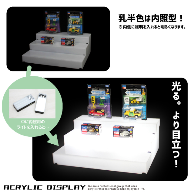 ひな壇型ディスプレイ台・小型】立体的なディスプレイを作るための