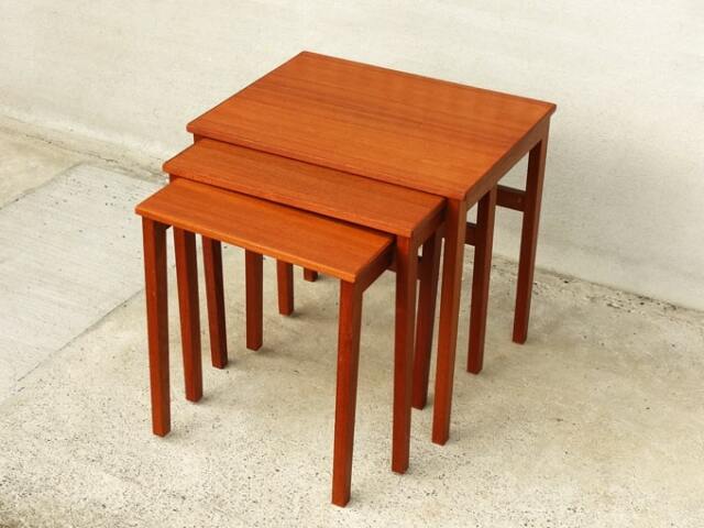 北欧ヴィンテージ木製ネストテーブル｜アンバーデザイン