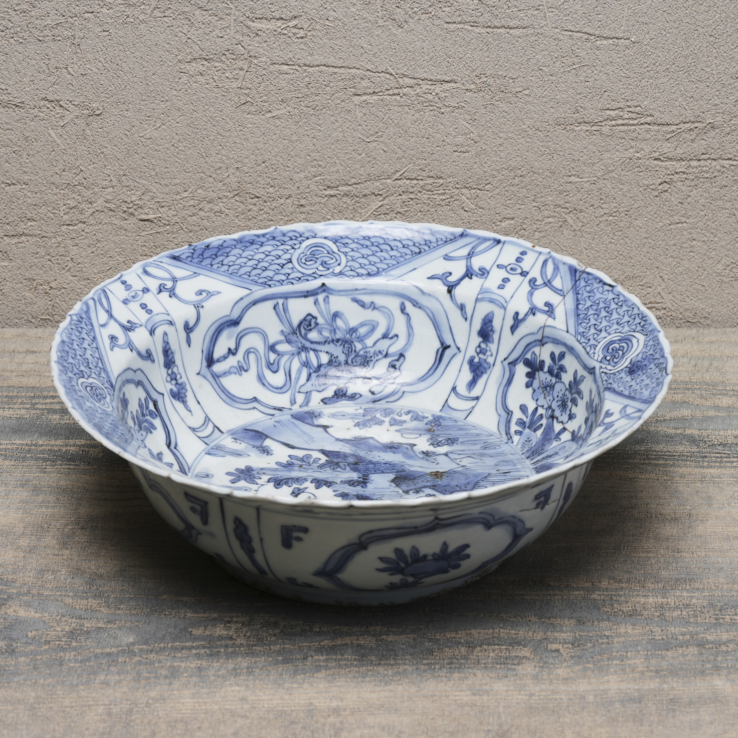 古染 花鳥紋鉢 芙蓉手 送料込み251105 明 古染付芙蓉手花鳥文小鉢 二十