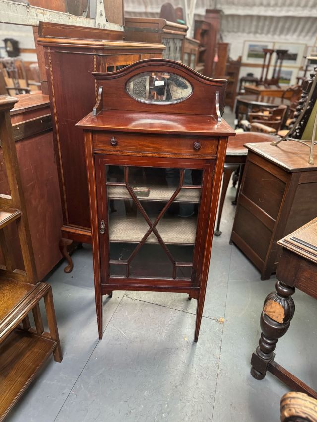 アンティーク コーナーキャビネット ガラス マホガニー材 1910年代