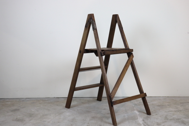 ウッドラダー 脚立 ステップラダー イギリス ヴィンテージ 木製 そ38-3