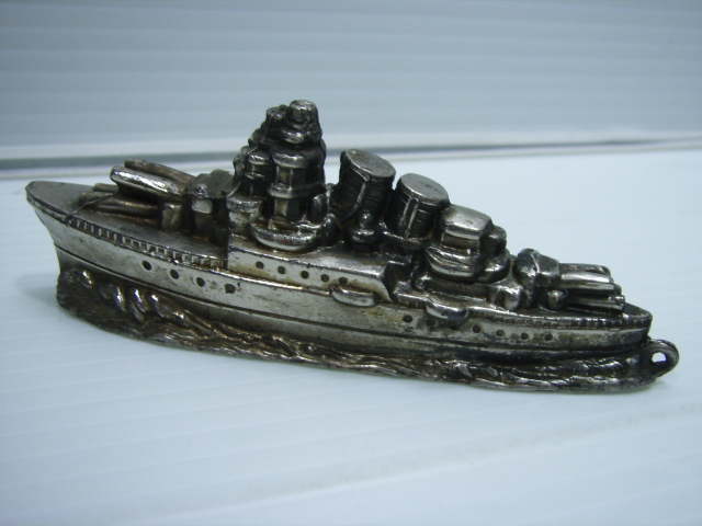 貴重☆江崎グリコ おまけ 軍艦 文鎮 9．7cm 57．3g 当時物