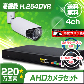 防犯カメラセット・監視カメラセット【セット847-AHD】屋外赤外線暗視