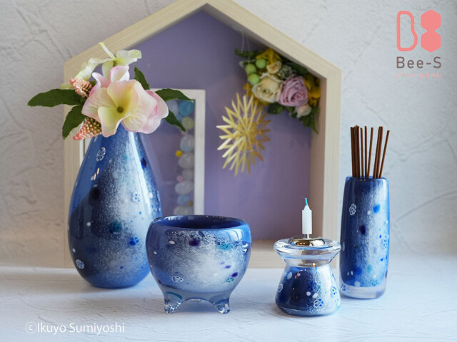 モダン仏具 RURI（DEEPBLUE）3点セット～7点セット ブルーの仏具 神秘