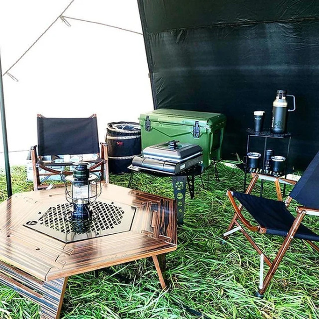 テーブル メタヘキテL グリーン キャンプ用品 机