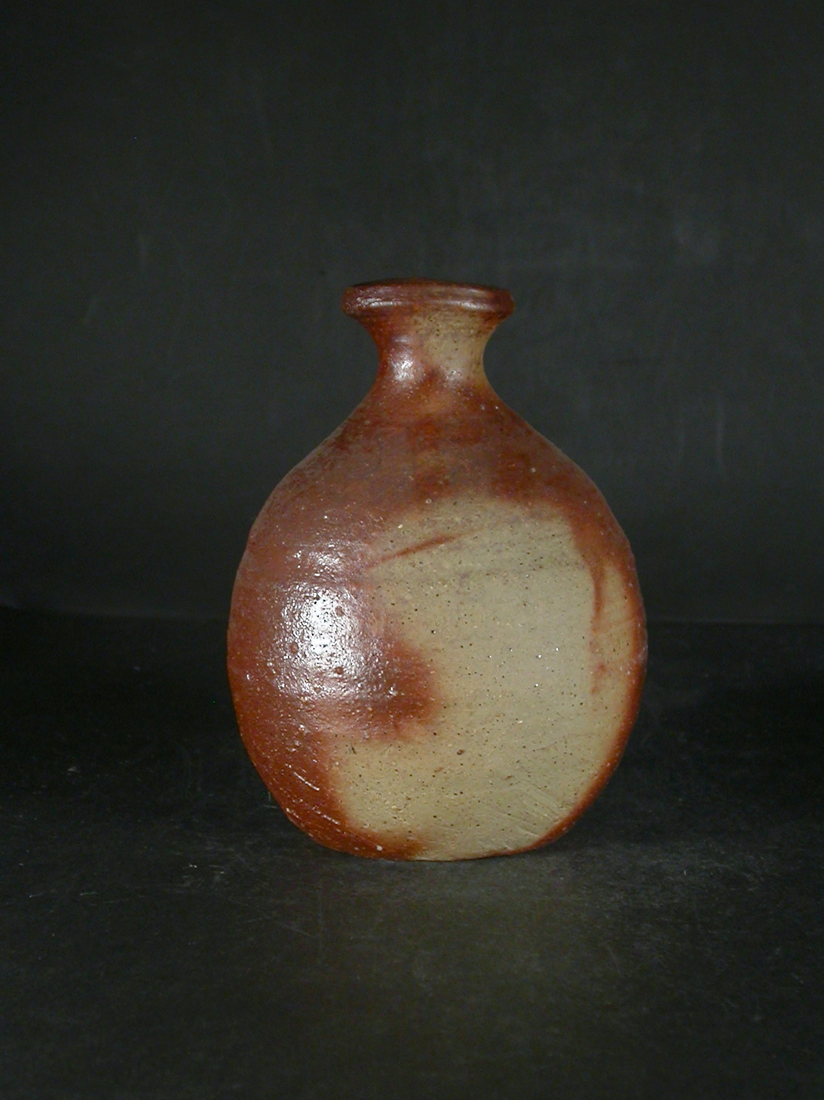 岡山県重要無形文化財 金重道明 備前焼 伊部徳利&酒呑 共箱合布栞 酒器