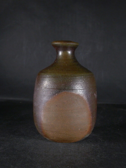 備前焼 登窯 岡山県無形文化財 故浦上 善次 四方桟盛蓋共箱付き桟切