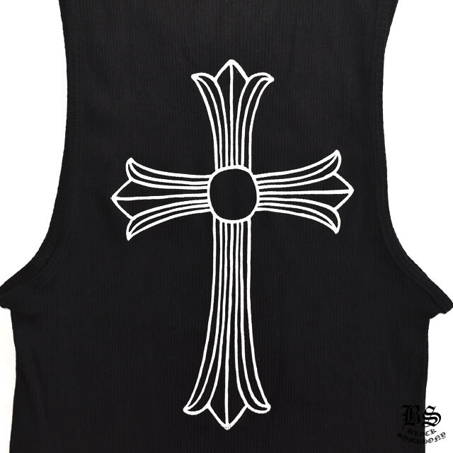 chromehearts】クロムハーツタンクトップ Tバー＆クロス ブラック