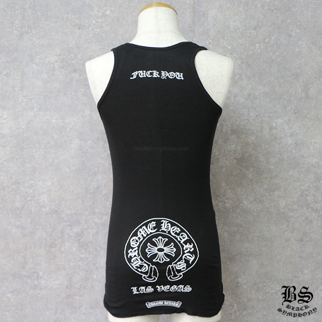 クロムハーツタンクトップV16Fホースシュー FUCKYOUブラックラスベガス