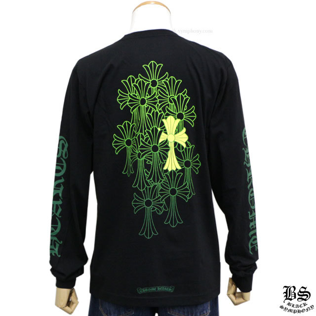 クロムハーツロングTシャツグリーンセメタリークロスブラック|クロム