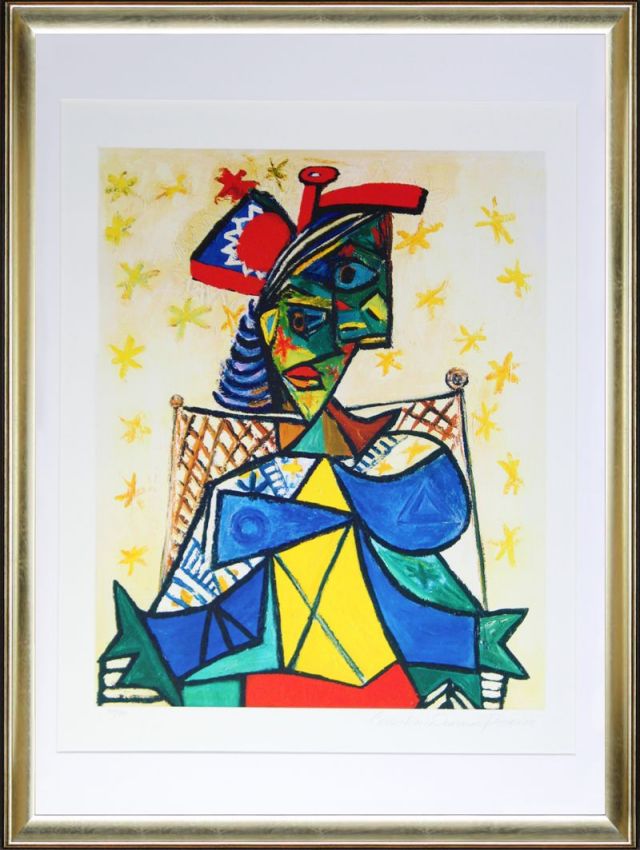 ピカソ 「Seated Woman with Red and Blue Hat」の購入なら絵画販売の