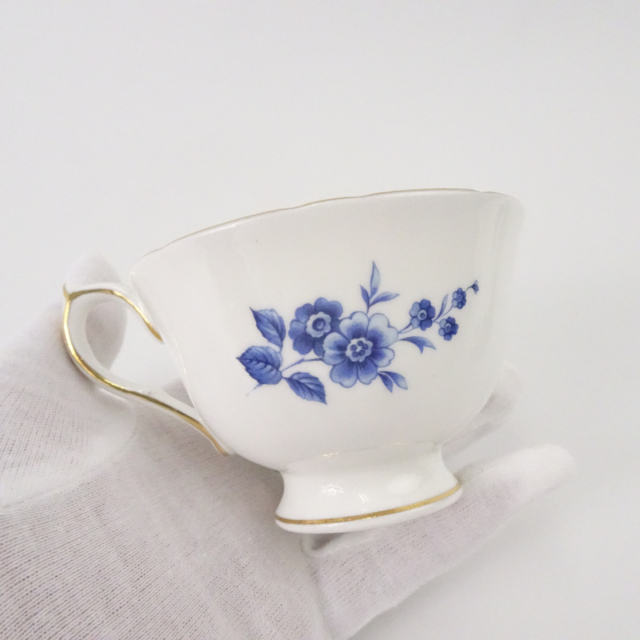 エインズレイ ティーカップ ブルーローズ 薔薇柄 バラ 金彩 カップ