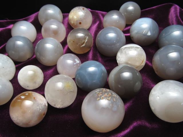 笑口 メノウ 丸玉 直径約30mm-32mm前後 ミニサイズ丸玉 瑪瑙&水晶 笑福