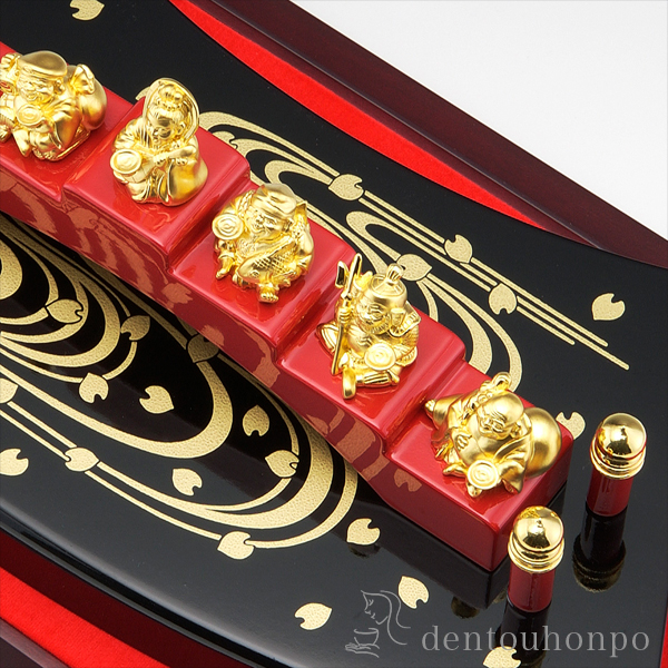 送料無料】 純金 爛漫 七福神 45g / 光則（金工芸） 恵比寿 大黒 宝船