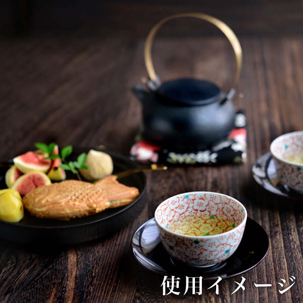 送料無料】 茶托ダルマ型 溜塗 126mm 5枚セット / セット 湯のみ