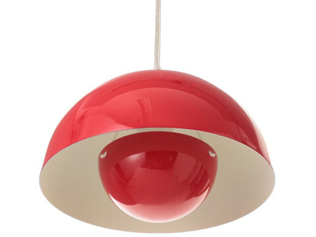 ヴェルナー・パントン＞ フラワーポット ペンダントライト レッド