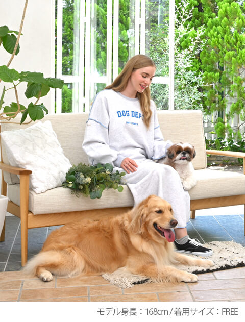 WOMEN】配色ステッチスウェットスカート