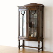 キャビネット ガラス アンティーク クラシック 木製 天然木 ナラ材 扉