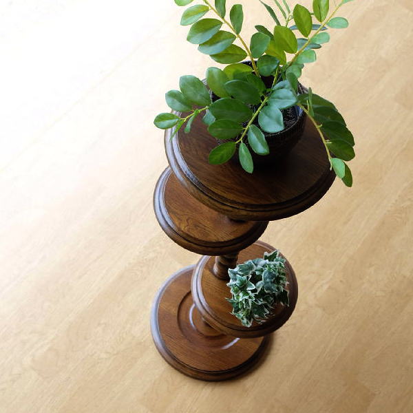 花台 木製 玄関 おしゃれ フラワースタンド アンティーク オーク花台