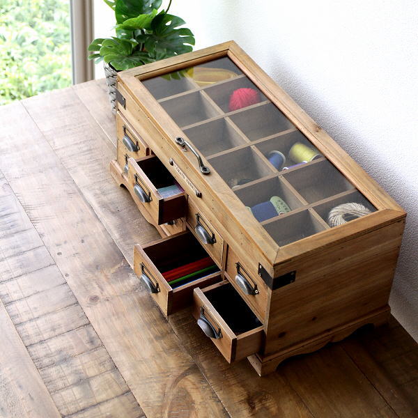 木製ガラスケース 4段 無垢 ドイツ アンティーク ビンテージ Z002