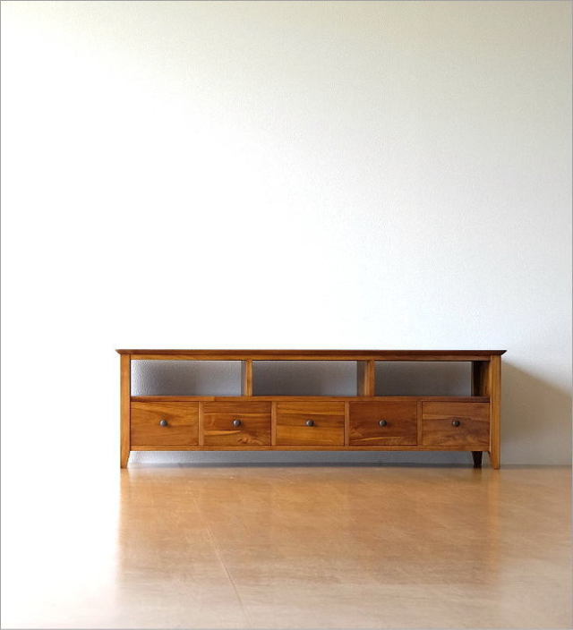 テレビ台 チーク 無垢材 幅150 奥行35 チークローボード150スリム