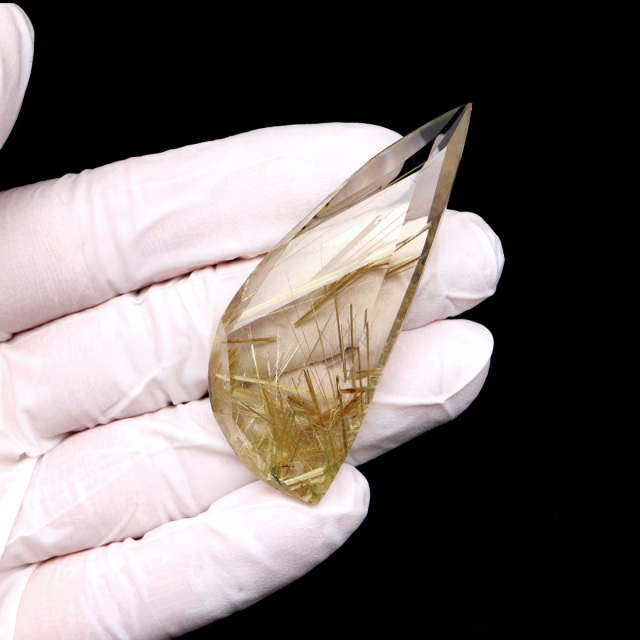 ゴールド ルチルクォーツ ルース 裸石 18.9g AAAAAA 金針 水晶