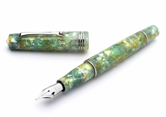 レオナルド フローレグランデ エメラルドブルー 万年筆 スチールニブ 太字