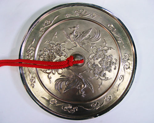 古鏡 銅鏡 魚文 径16.9cm（コレクター放出品） 古鏡 銅鏡 魚文 径16.9