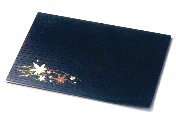 12.0 隅折卓上膳 春秋 溜 木製 ランチョンマット（製造中止） 漆器の井助