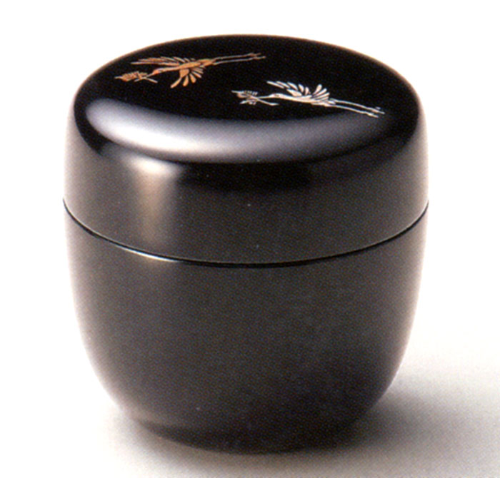 中棗 松喰鶴 黒 漆塗り お茶道具（製造中止） 漆器の井助