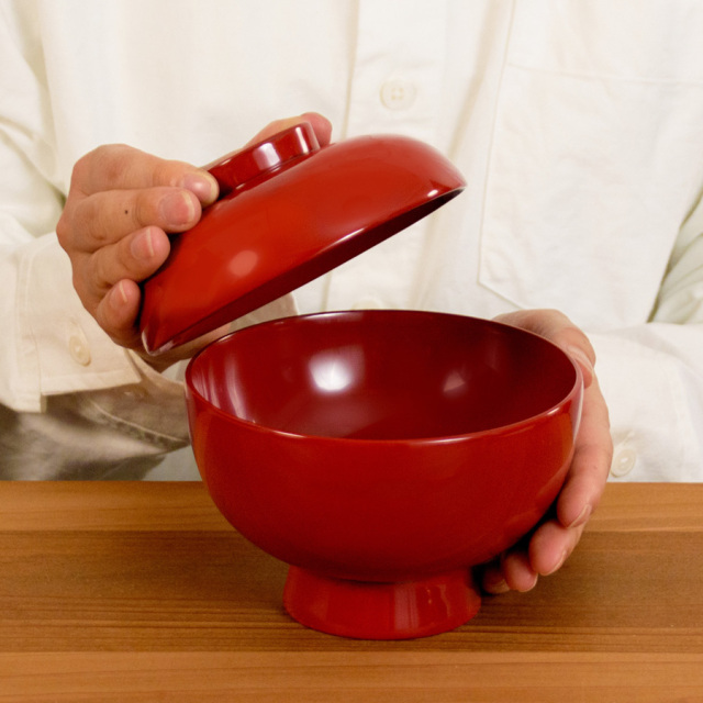 雑煮椀 総朱/黒内朱 木製 漆塗り 漆器の井助