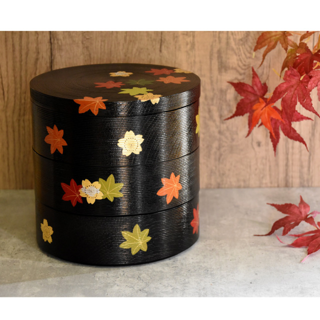 気まぐれ出品【津軽塗】最高級ライン「錦塗」五段重箱 未使用品