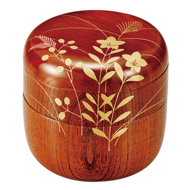 小判弁当箱 桜 古代朱内黒 漆塗り 11-12303【製造中止】 漆器の井助