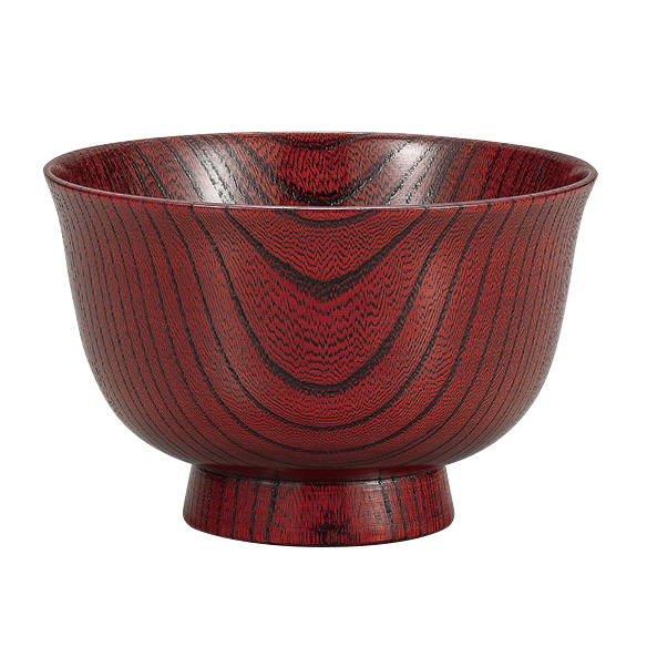 富貴漆椀 4寸 木製 漆塗り 木のお椀・味噌汁椀 漆器の井助