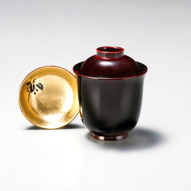 朱漆箸洗小吸物椀5客表完茶懐石R1368お12