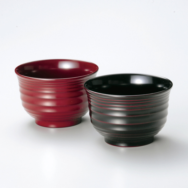 美品 漆塗り 会津塗り 茶碗 龍2客セット 美品 漆塗り 会津塗り 茶碗 龍