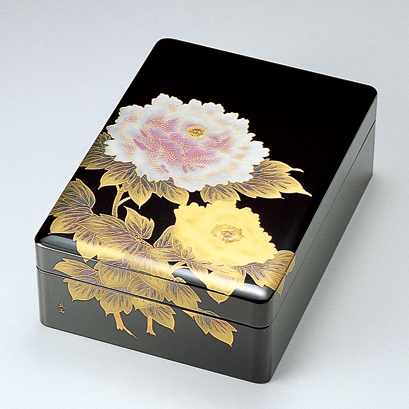 文庫 松に鷹 黒 A4サイズ 木製 漆塗り 文箱 12-13104 漆器の井助