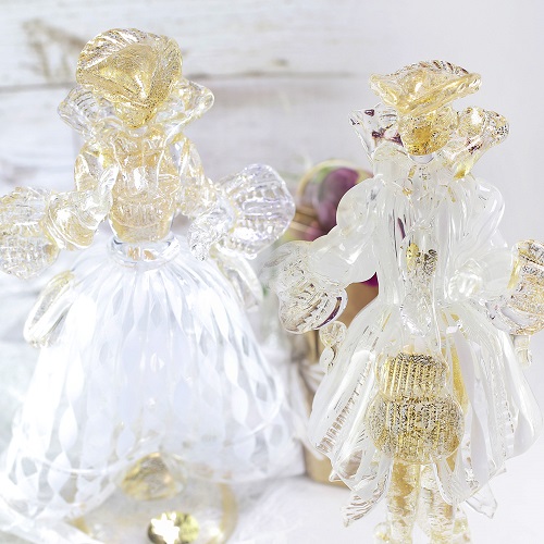 ベネチアングラスSeguso製レース柄ヴィンテージ品 未使用品 ベネチアン