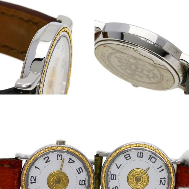 稼働 エルメス セリエ 純正ベルト ホワイトレディース腕時計