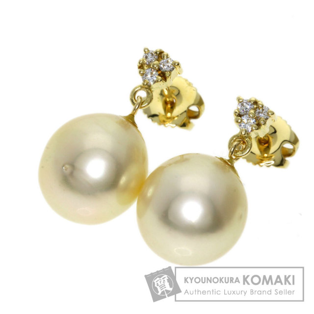 MIKIMOTO ミキモト ドロップ パール 真珠 ダイヤモンド ピアス K18