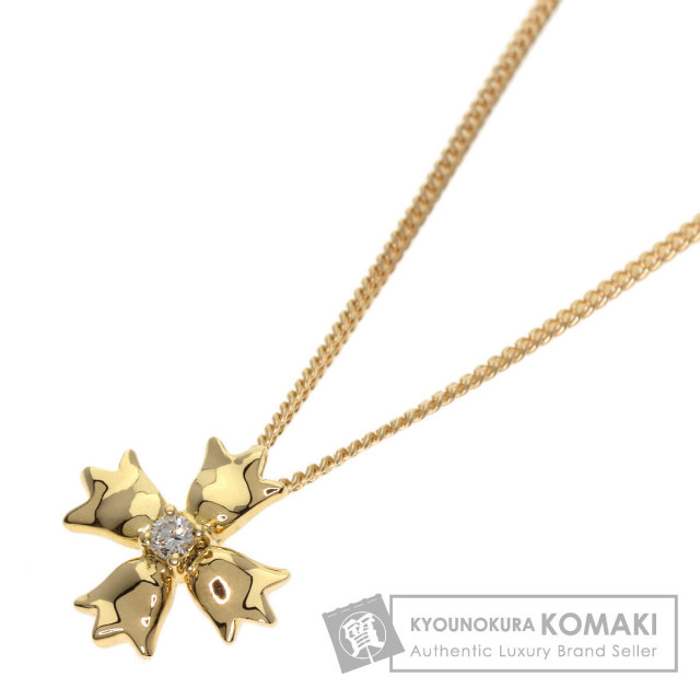 Dior ディオール クロス ダイヤモンド ネックレス K18イエローゴールド