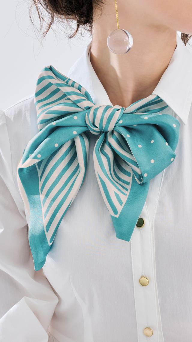 日本製カーブストライプ×ドットスカーフ｜JENNE(ジェンヌ)公式通販