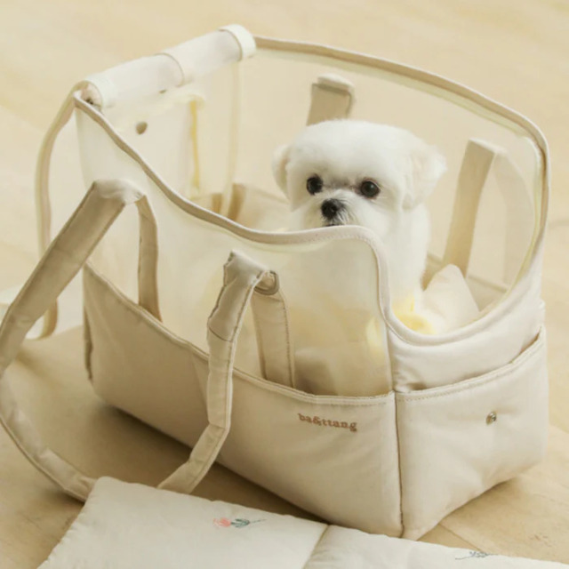 ba&ttang メッシュキャリーバッグ/アイボリー Pets-first ONLINESTORE