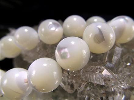 ☆一連☆美品☆ホワイト☆マザーオブパール【白蝶貝