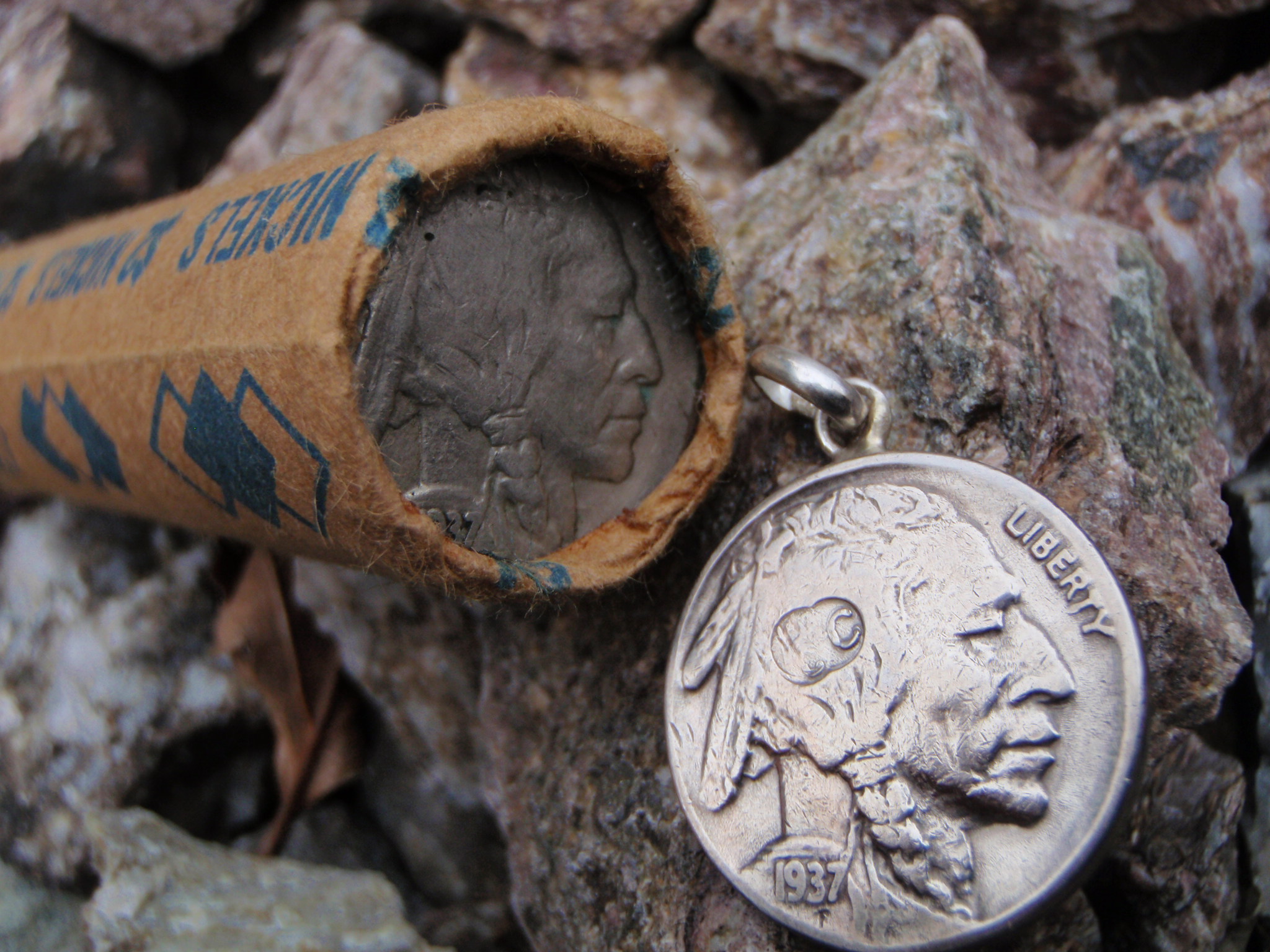 インディアンニッケル5セントコインペンダント アンティークコイン