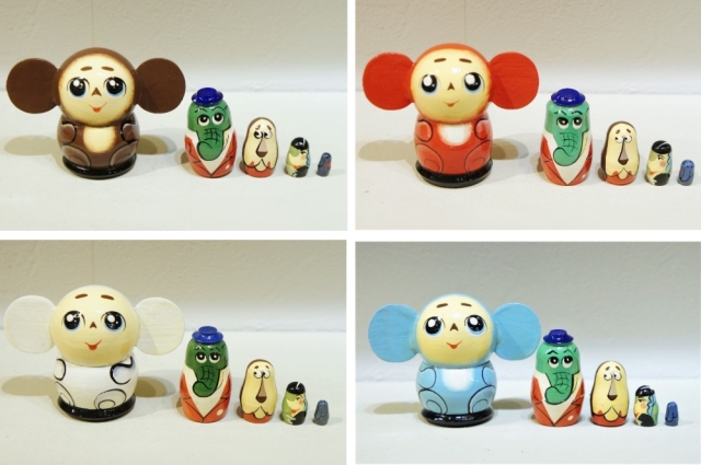 チェブラーシカ・マトリョーシカ（S） 5ピース＜ブラウン＞ チェブ