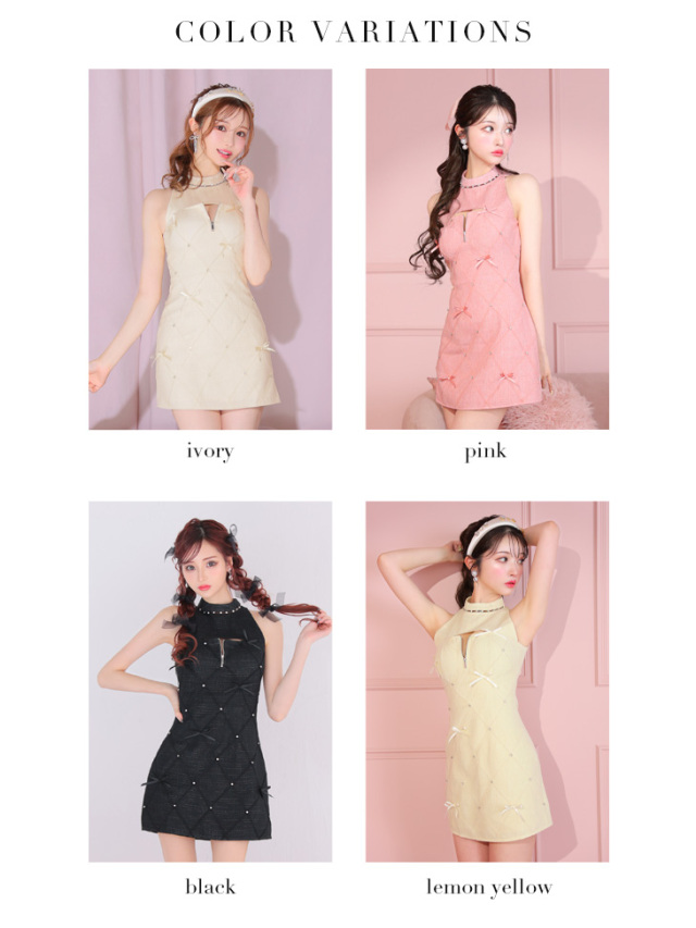 XSサイズあり】バレエコアランダムスイートミニリボンキャバドレス(fm3531)